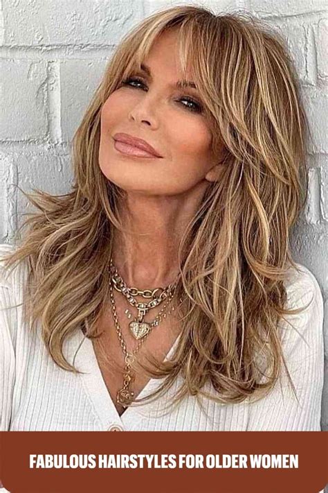 long hair with bangs over 50|senior women long hairstyles.